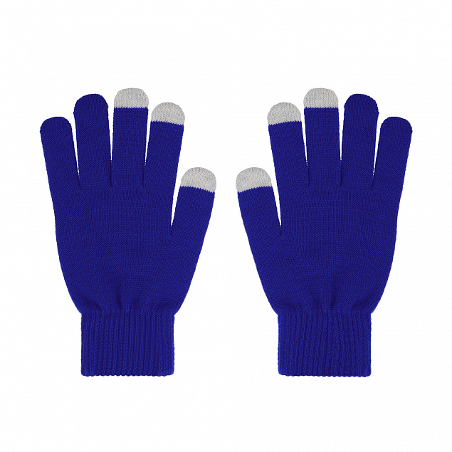 Перчатки женские для работы с сенсорными экранами, синие# с логотипом в Ставрополе заказать по выгодной цене в кибермаркете AvroraStore