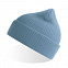 Шапка NELSON в рубчик с отворотом,100%  органический хлопок, голубой с логотипом в Ставрополе заказать по выгодной цене в кибермаркете AvroraStore