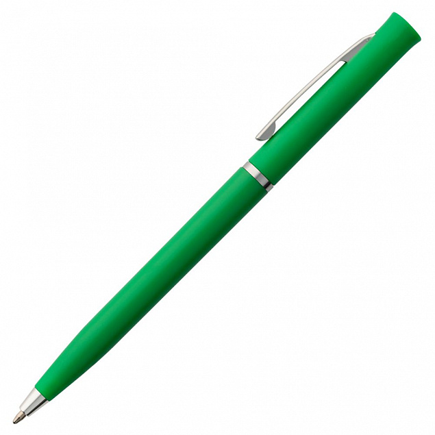 Ручка шариковая Euro Chrome, зеленая с логотипом в Ставрополе заказать по выгодной цене в кибермаркете AvroraStore
