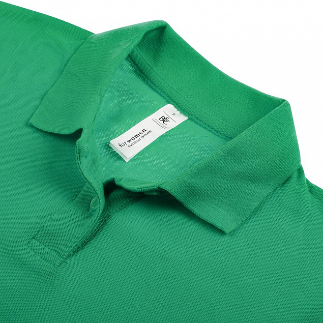 Рубашка поло женская ID.001 зеленая с логотипом в Ставрополе заказать по выгодной цене в кибермаркете AvroraStore