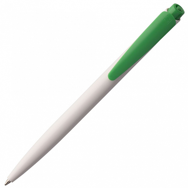 Ручка шариковая Senator Dart Polished, бело-зеленая с логотипом в Ставрополе заказать по выгодной цене в кибермаркете AvroraStore