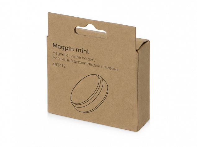 Магнитный держатель для телефона Magpin mini, черный/стальной с логотипом в Ставрополе заказать по выгодной цене в кибермаркете AvroraStore