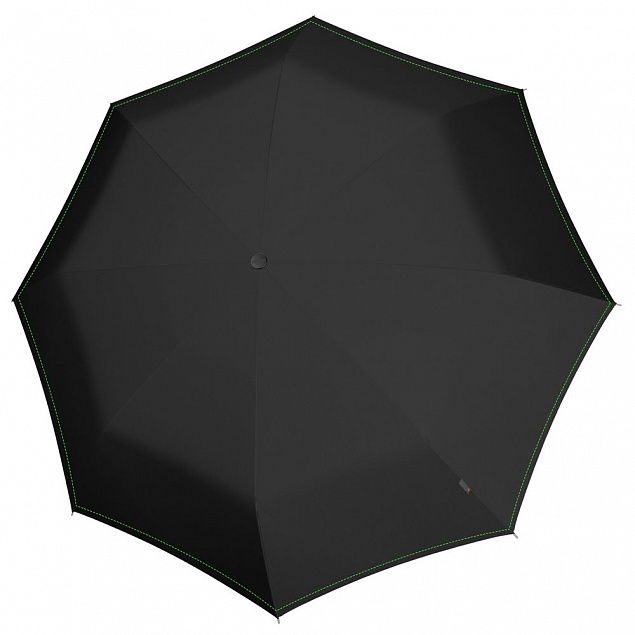 Складной зонт U.090, черный с неоново-зеленым с логотипом в Ставрополе заказать по выгодной цене в кибермаркете AvroraStore