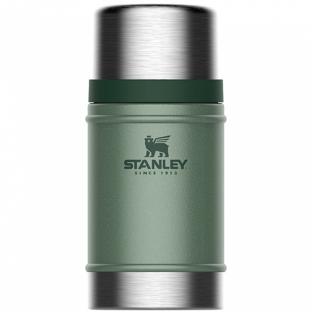 Термос для еды Stanley Classic 700, темно-зеленый с логотипом в Ставрополе заказать по выгодной цене в кибермаркете AvroraStore