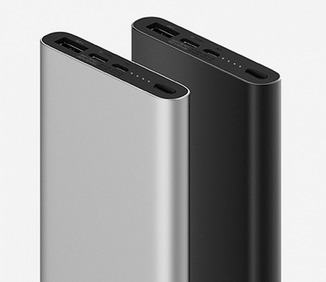 Внешний аккумулятор Xiaomi Mi Power Bank 3 10000 мАч, серебристый с логотипом в Ставрополе заказать по выгодной цене в кибермаркете AvroraStore