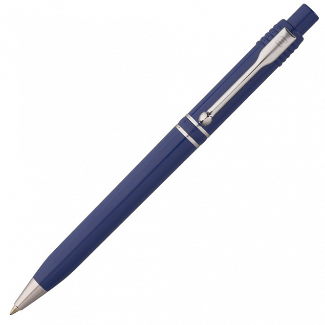 Ручка шариковая Raja Chrome, синяя с логотипом в Ставрополе заказать по выгодной цене в кибермаркете AvroraStore