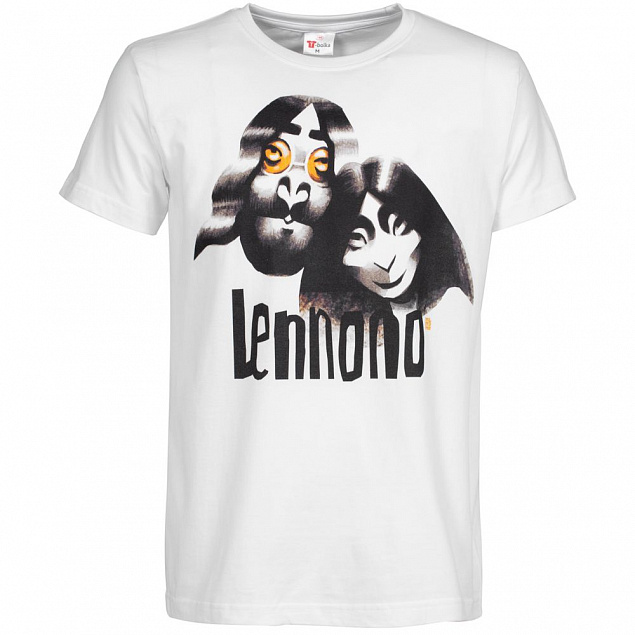 Футболка «Меламед. John Lennon, Yoko Ono», белая с логотипом в Ставрополе заказать по выгодной цене в кибермаркете AvroraStore