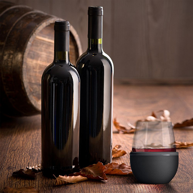 Термобокал для вина Wine Kuzie, черный с логотипом в Ставрополе заказать по выгодной цене в кибермаркете AvroraStore