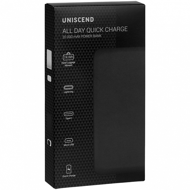 Аккумулятор Uniscend All Day Compact PD 20000 мAч, белый с логотипом в Ставрополе заказать по выгодной цене в кибермаркете AvroraStore