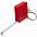Брелок с рулеткой Square ver.2, красный с логотипом в Ставрополе заказать по выгодной цене в кибермаркете AvroraStore