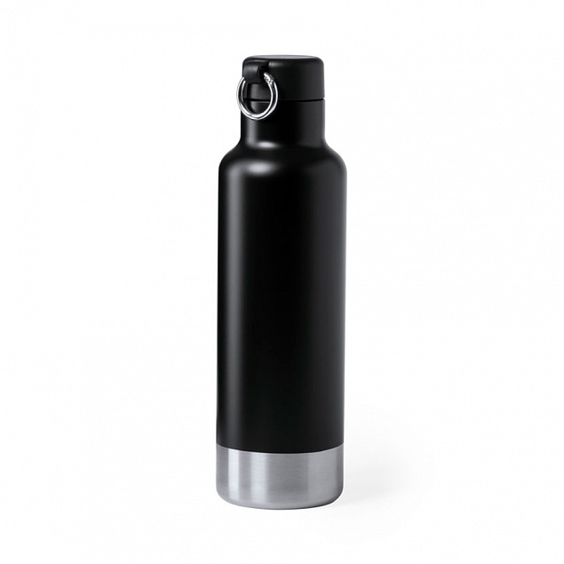 Бутылка для воды PERNAL, чёрный, 750 мл,  нержавеющая сталь с логотипом в Ставрополе заказать по выгодной цене в кибермаркете AvroraStore