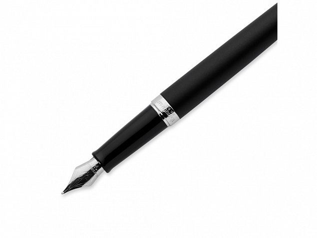 Ручка перьевая Waterman Hemisphere Matt Black CT F, черный матовый/серебристый с логотипом в Ставрополе заказать по выгодной цене в кибермаркете AvroraStore