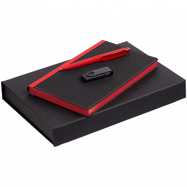 Набор Nice Twice Memory, черный с красным с логотипом в Ставрополе заказать по выгодной цене в кибермаркете AvroraStore