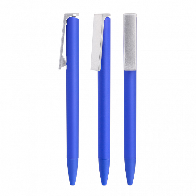 Ручка шариковая "Clive", синий, покрытие soft touch с логотипом в Ставрополе заказать по выгодной цене в кибермаркете AvroraStore
