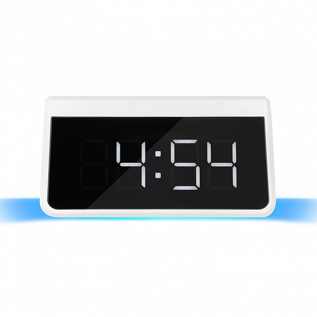 Настольные часы с беспроводной зарядкой 15W, Flame, белый цвет с логотипом в Ставрополе заказать по выгодной цене в кибермаркете AvroraStore