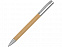 Ручка бамбуковая шариковая Saga, хром/бамбук с логотипом в Ставрополе заказать по выгодной цене в кибермаркете AvroraStore