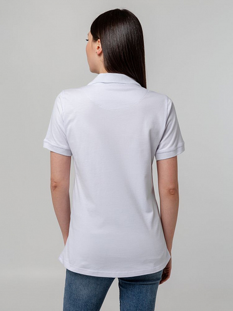 Рубашка поло женская Virma Stretch Lady, белая с логотипом в Ставрополе заказать по выгодной цене в кибермаркете AvroraStore