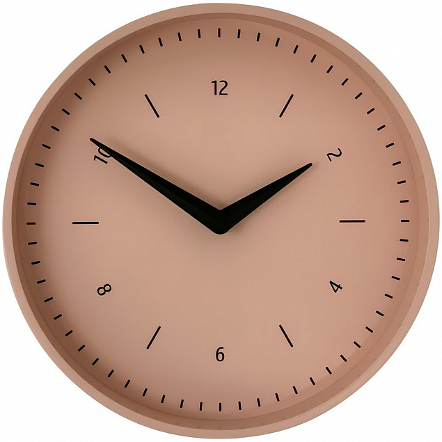 Часы настенные Peddy, пыльно-розовые с логотипом в Ставрополе заказать по выгодной цене в кибермаркете AvroraStore
