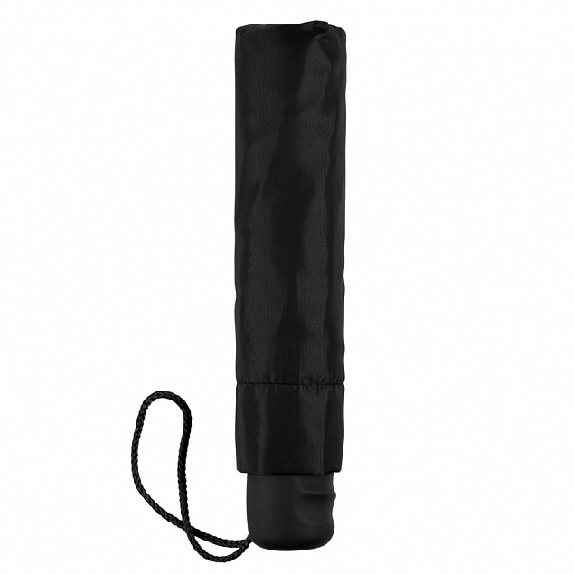 Зонт складной Basic, черный с логотипом в Ставрополе заказать по выгодной цене в кибермаркете AvroraStore