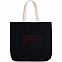 Холщовая сумка с вышивкой «Тонкая красная линия», черная с логотипом в Ставрополе заказать по выгодной цене в кибермаркете AvroraStore