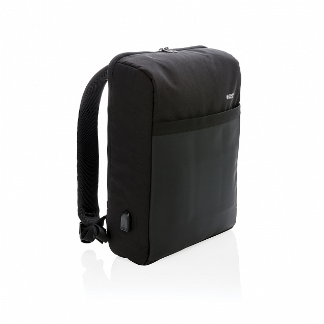 Антикражный рюкзак Swiss Peak 15"  с RFID защитой и разъемом USB, черный с логотипом в Ставрополе заказать по выгодной цене в кибермаркете AvroraStore