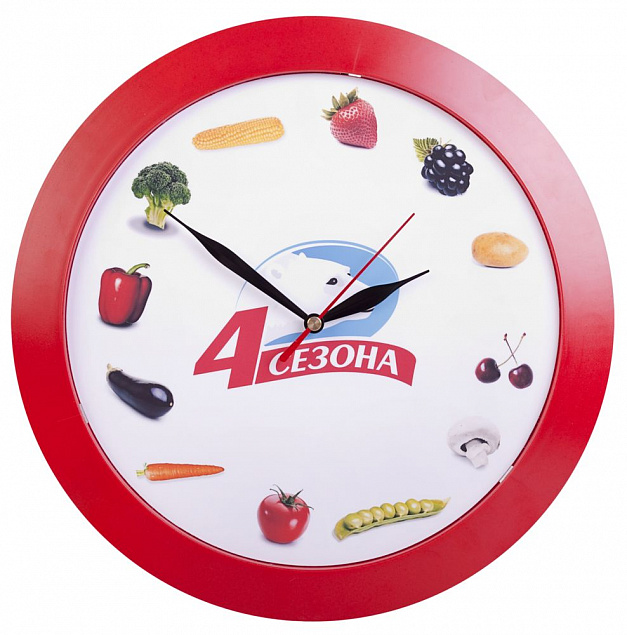 Часы настенные Vivid large, красные с логотипом в Ставрополе заказать по выгодной цене в кибермаркете AvroraStore