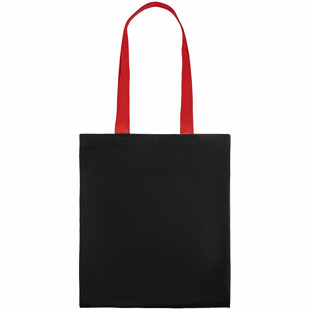 Холщовая сумка BrighTone, черная с красными ручками с логотипом в Ставрополе заказать по выгодной цене в кибермаркете AvroraStore