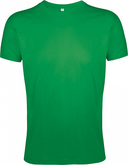Футболка мужская приталенная REGENT FIT 150, ярко-зеленая с логотипом в Ставрополе заказать по выгодной цене в кибермаркете AvroraStore