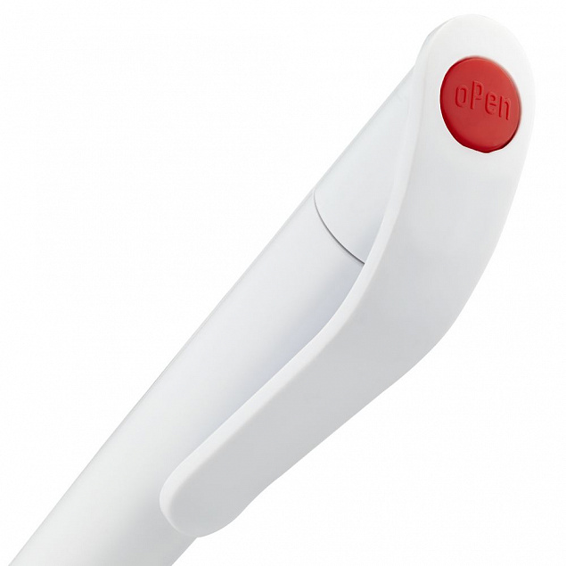 Ручка шариковая Grip, белая с красным с логотипом в Ставрополе заказать по выгодной цене в кибермаркете AvroraStore