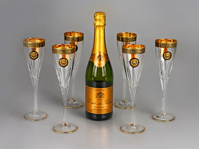 Набор бокалов для шампанского «Сила льва» с логотипом в Ставрополе заказать по выгодной цене в кибермаркете AvroraStore