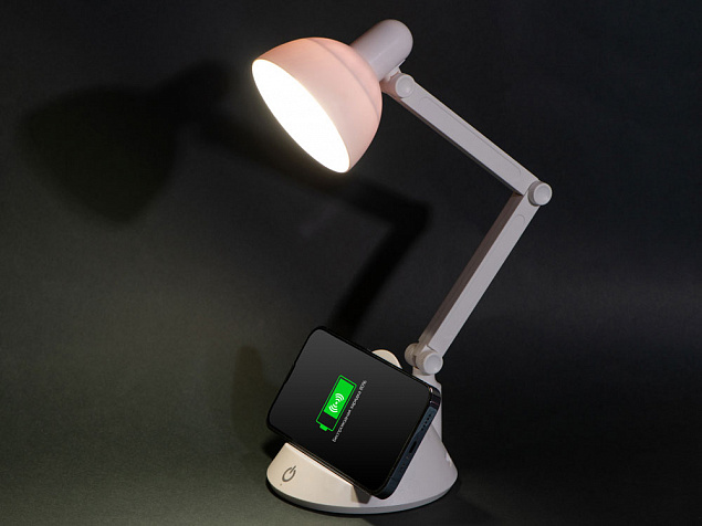 Настольный светильник с функцией беспроводной зарядки «Bendy», 5 Вт с логотипом в Ставрополе заказать по выгодной цене в кибермаркете AvroraStore