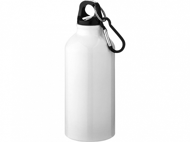 Бутылка Oregon с карабином 400мл, белый с логотипом в Ставрополе заказать по выгодной цене в кибермаркете AvroraStore