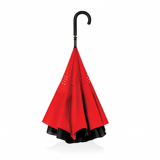 Механический двусторонний зонт 23”, красный с логотипом в Ставрополе заказать по выгодной цене в кибермаркете AvroraStore