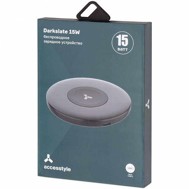 Беспроводное зарядное устройство Accesstyle Darkslate 15W,  черный с логотипом в Ставрополе заказать по выгодной цене в кибермаркете AvroraStore