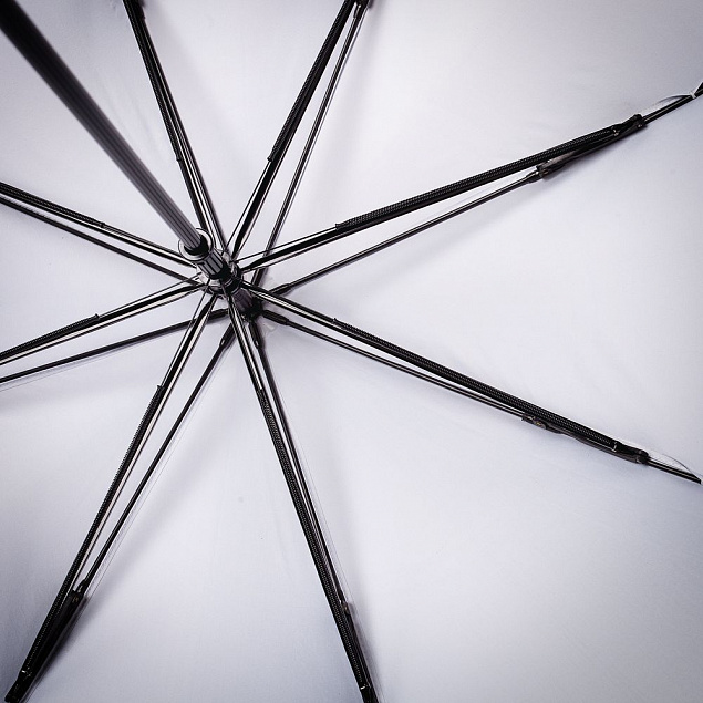 Зонт-трость Wind, серебристый с логотипом в Ставрополе заказать по выгодной цене в кибермаркете AvroraStore