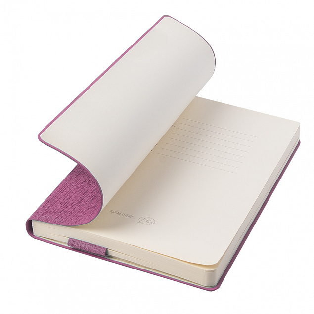 Бизнес-блокнот А5  "Provence", розовый , мягкая обложка, в клетку с логотипом в Ставрополе заказать по выгодной цене в кибермаркете AvroraStore