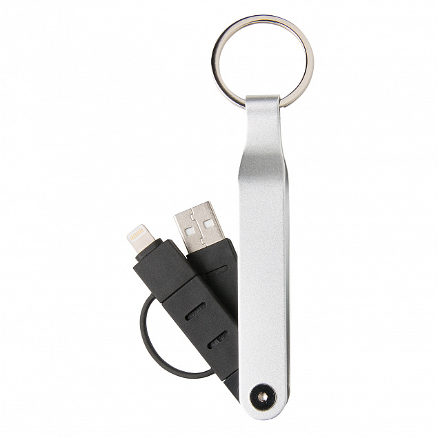 USB-кабель MFi 2 в 1 с логотипом в Ставрополе заказать по выгодной цене в кибермаркете AvroraStore