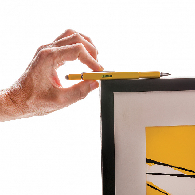 Многофункциональная ручка 5 в 1, желтый с логотипом в Ставрополе заказать по выгодной цене в кибермаркете AvroraStore