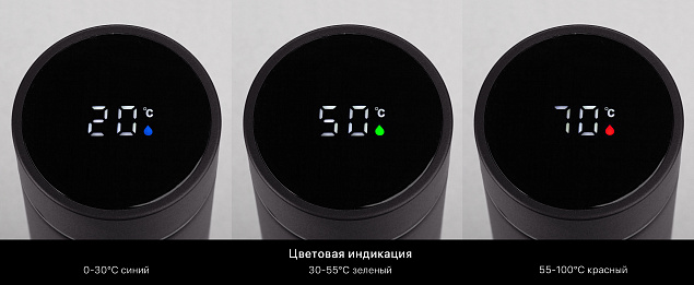 Термос "Бостон" 500 мл с индикацией температуры, пудра с логотипом в Ставрополе заказать по выгодной цене в кибермаркете AvroraStore