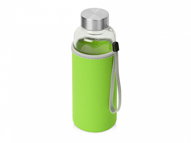 Бутылка для воды Pure c чехлом, 420 мл, зеленое яблоко с логотипом в Ставрополе заказать по выгодной цене в кибермаркете AvroraStore