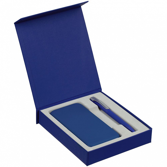 Коробка Rapture для аккумулятора 10000 мАч и ручки, синяя с логотипом в Ставрополе заказать по выгодной цене в кибермаркете AvroraStore