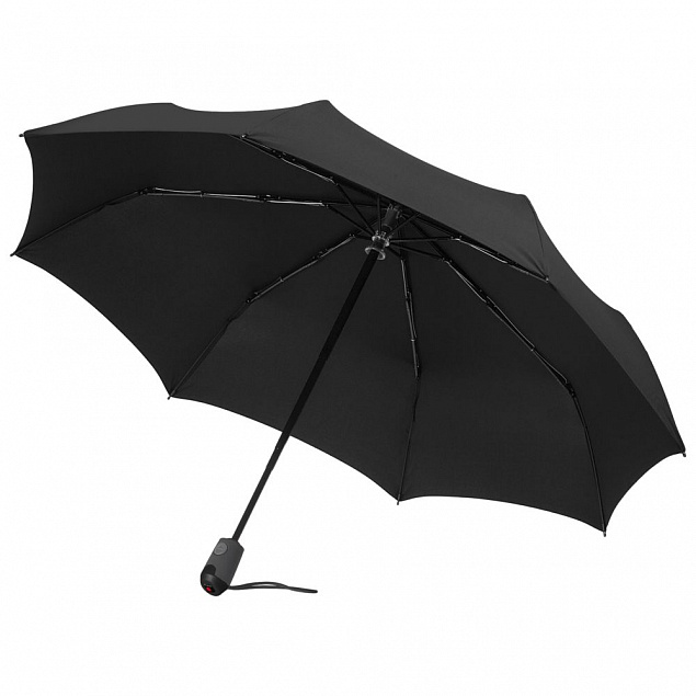 Зонт складной E.200, ver. 2, черный с логотипом в Ставрополе заказать по выгодной цене в кибермаркете AvroraStore