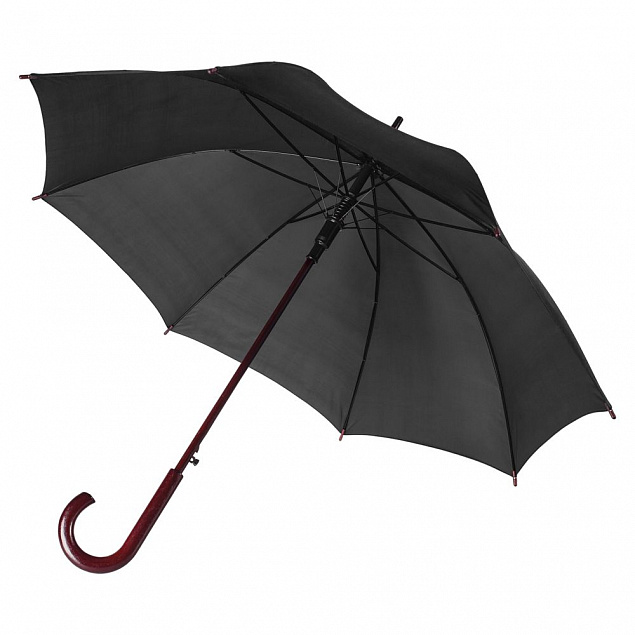 Зонт-трость Standard, черный с логотипом в Ставрополе заказать по выгодной цене в кибермаркете AvroraStore