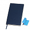 Бизнес-блокнот "Funky", 130*210 мм, темно-синий, голубой форзац, мягкая обложка, в линейку с логотипом в Ставрополе заказать по выгодной цене в кибермаркете AvroraStore