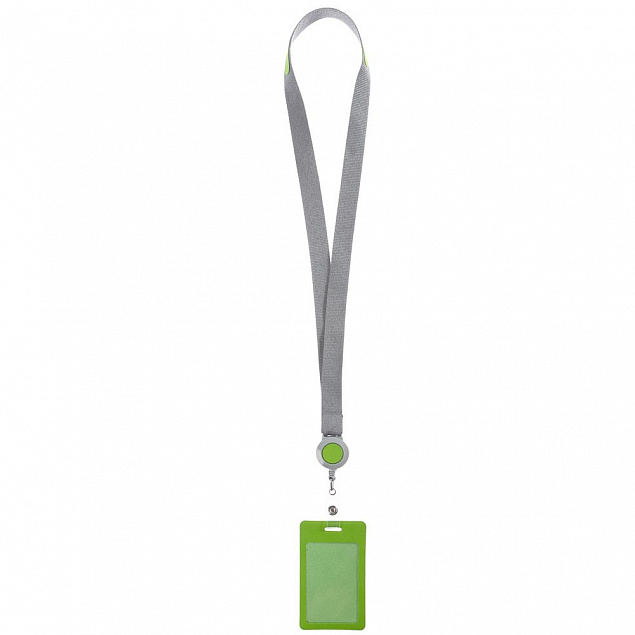Чехол для пропуска с лентой и ретрактором Devon, зеленый с логотипом в Ставрополе заказать по выгодной цене в кибермаркете AvroraStore