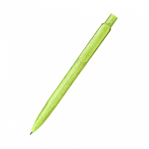 Ручка из биоразлагаемой пшеничной соломы Melanie, зеленая с логотипом в Ставрополе заказать по выгодной цене в кибермаркете AvroraStore