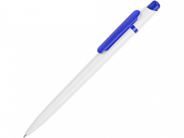 Ручка шариковая Этюд, белый/синий с логотипом в Ставрополе заказать по выгодной цене в кибермаркете AvroraStore