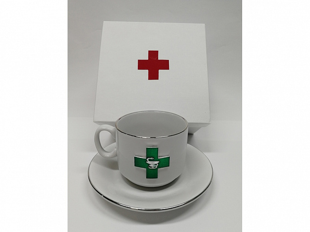 Чайная пара фарфоровая Фармацевт с логотипом в Ставрополе заказать по выгодной цене в кибермаркете AvroraStore