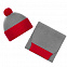 Шарф Snappy, светло-серый с красным с логотипом в Ставрополе заказать по выгодной цене в кибермаркете AvroraStore