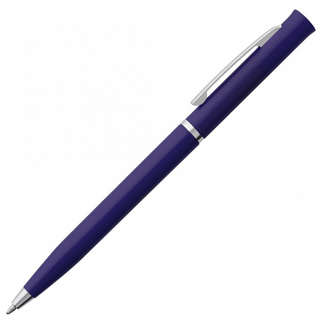 Ручка шариковая Euro Chrome, синяя с логотипом в Ставрополе заказать по выгодной цене в кибермаркете AvroraStore